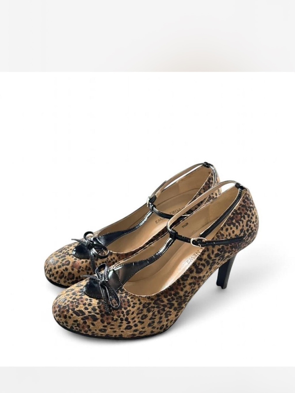 Leopard Print Mary Jane Heels - Brown